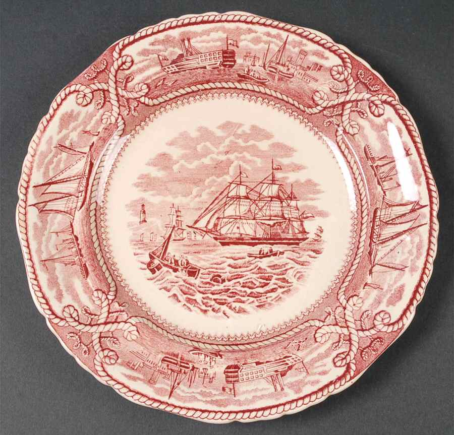 American Marine Pink (Scalloped) Luncheon Plate by Mason's-1