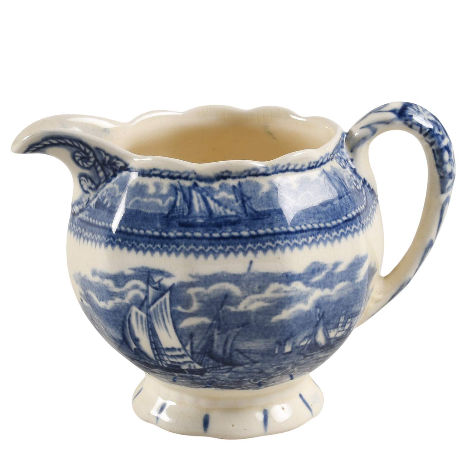 American Marine Blue (Scalloped) Creamer by Mason's-1