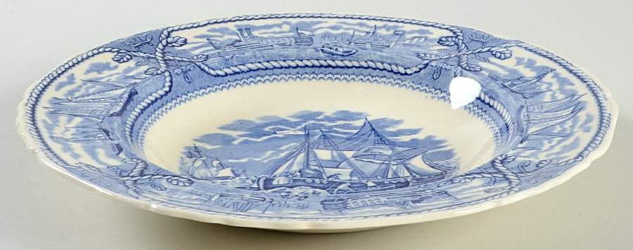 American Marine Blue (Scalloped) Rim Soup Bowl by Mason's-1