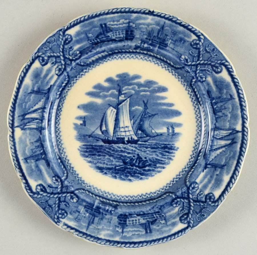 American Marine Blue (Scalloped) Bread & Butter Plate by Mason's-1