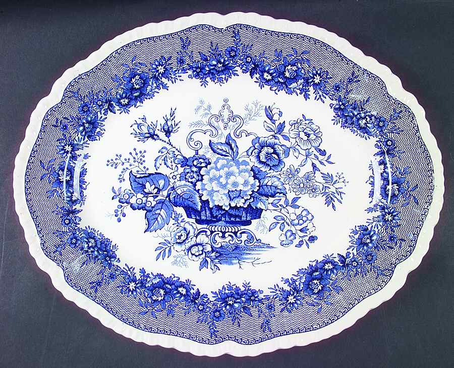 Ascot Blue 15" Oval Serving Platter by Mason's-1