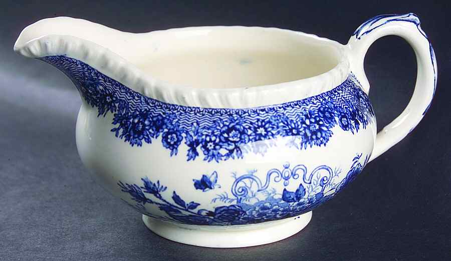 Ascot Blue Gravy Boat by Mason's-1