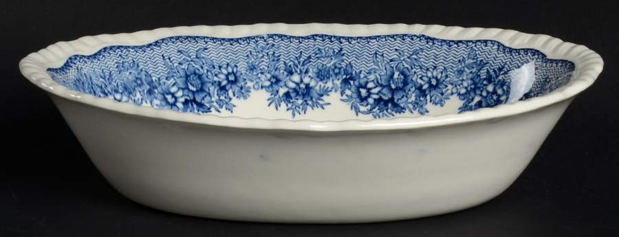 Ascot Blue 8" Oval Vegetable Bowl by Mason's-1
