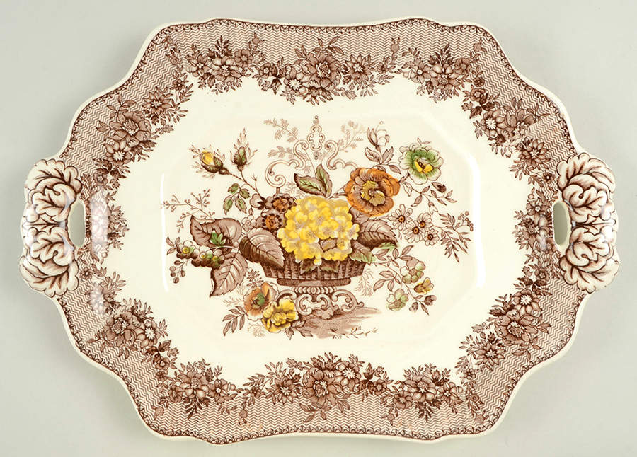 Ascot Brown Multicolor Underplate for Tureen by Mason's-1