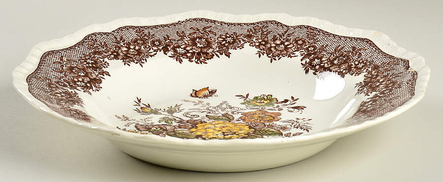 Ascot Brown Multicolor Large Rim Soup Bowl by Mason's-1