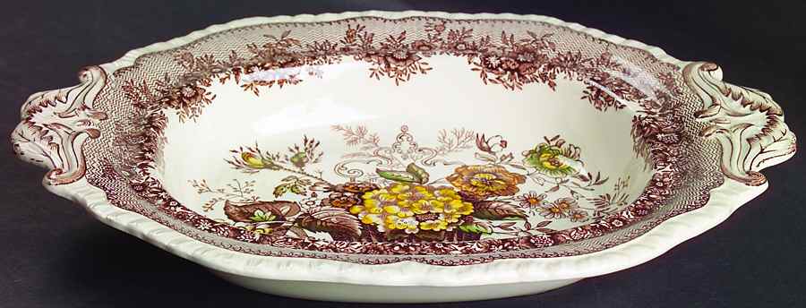 Ascot Brown Multicolor Oval Vegetable No Lid by Mason's-1