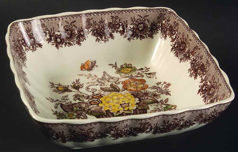 Ascot Brown Multicolor 7" Square Vegetable Bowl by Mason's-1