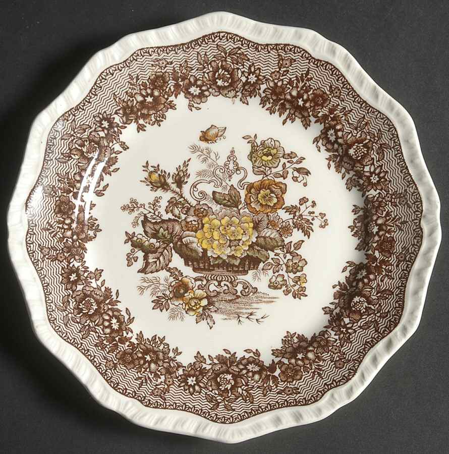 Ascot Brown Multicolor Dessert/Pie Plate by Mason's-1
