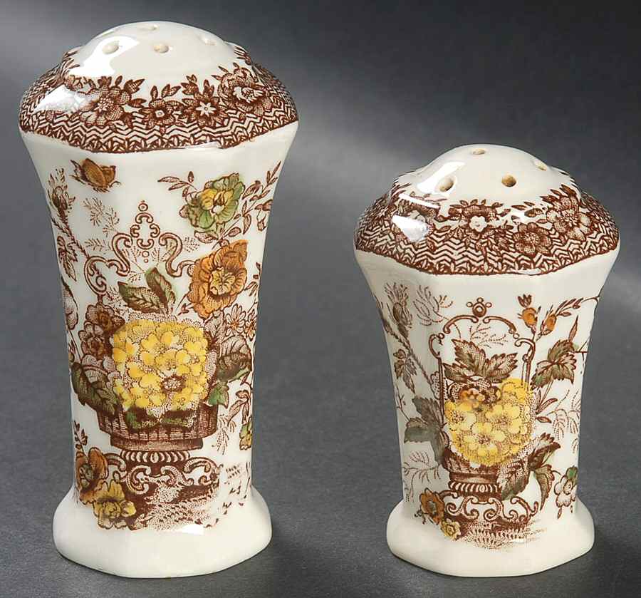 Ascot Brown Multicolor Salt & Pepper Set by Mason's-1