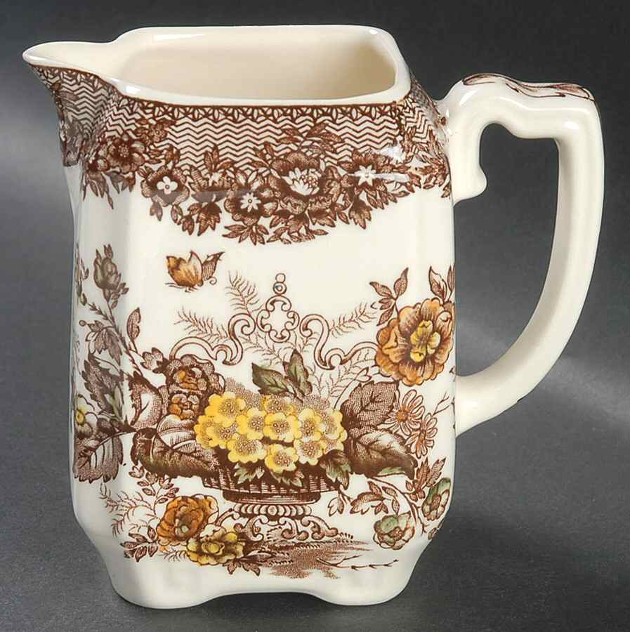Ascot Brown Multicolor Square Creamer by Mason's-1