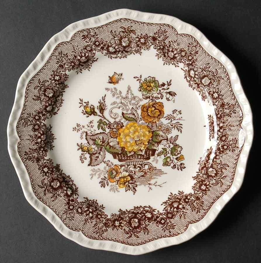 Ascot Brown Multicolor Luncheon Plate by Mason's-1