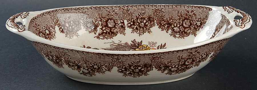 Ascot Brown Multicolor 10" Oval Vegetable Bowl by Mason's-1
