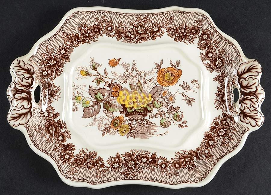 Ascot Brown Multicolor Underplate for Sauce Boat by Mason's-1