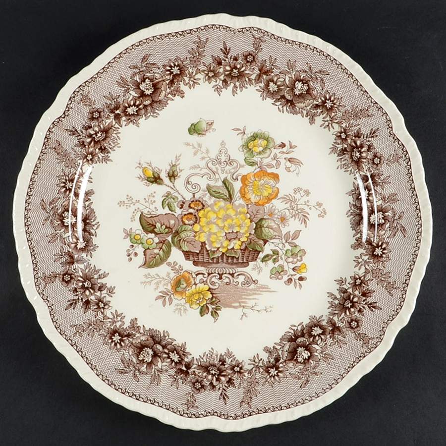 Ascot Brown Multicolor 14" Chop Plate (Round Platter) by Mason's-1