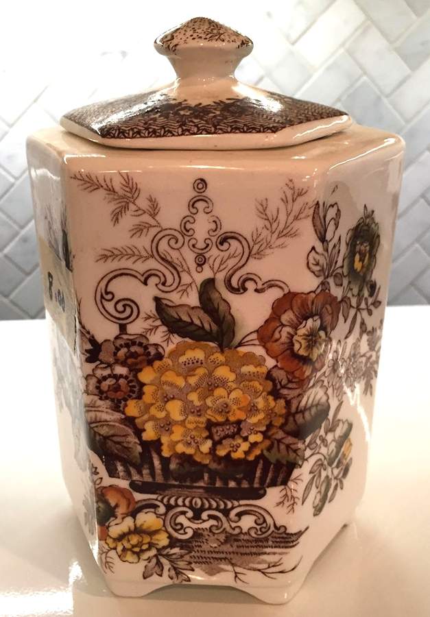 Ascot Brown Multicolor Ming Jar & Lid by Mason's-1