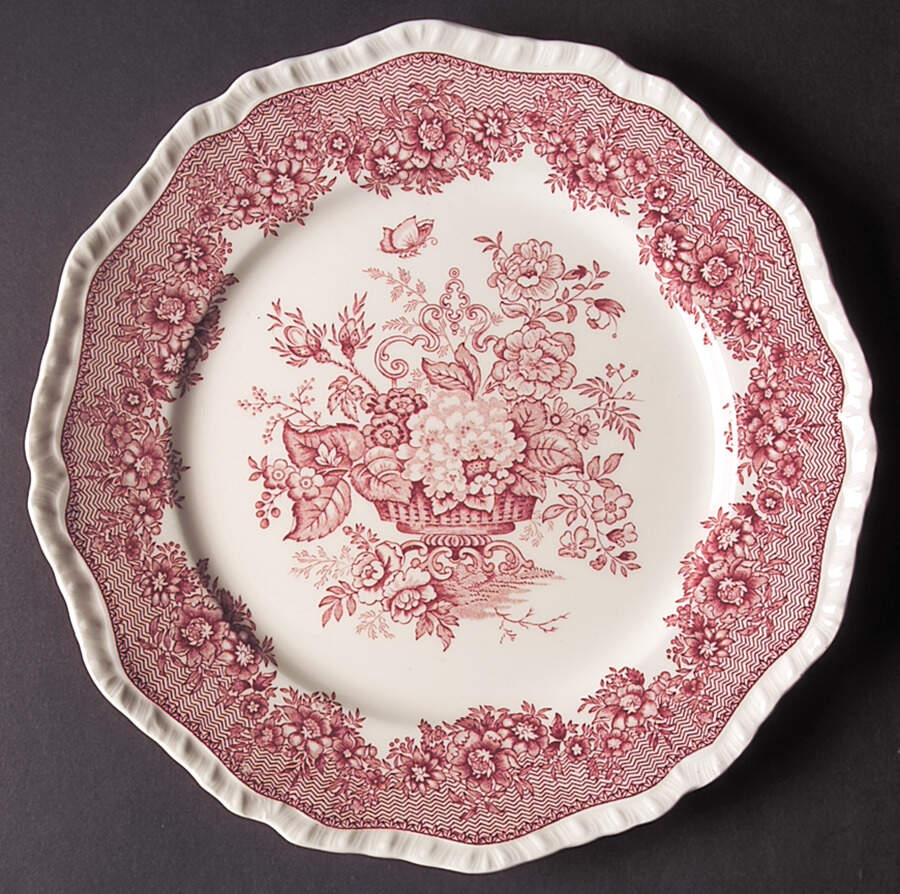 Ascot Red Dinner Plate by Mason's-1