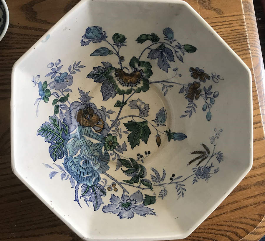 Belvedere Blue Multicolor 8" Octagonal Vegetable Bowl by Mason's-1