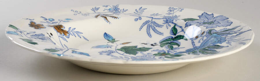 Belvedere Blue Multicolor Large Rim Soup Bowl by Mason's-1