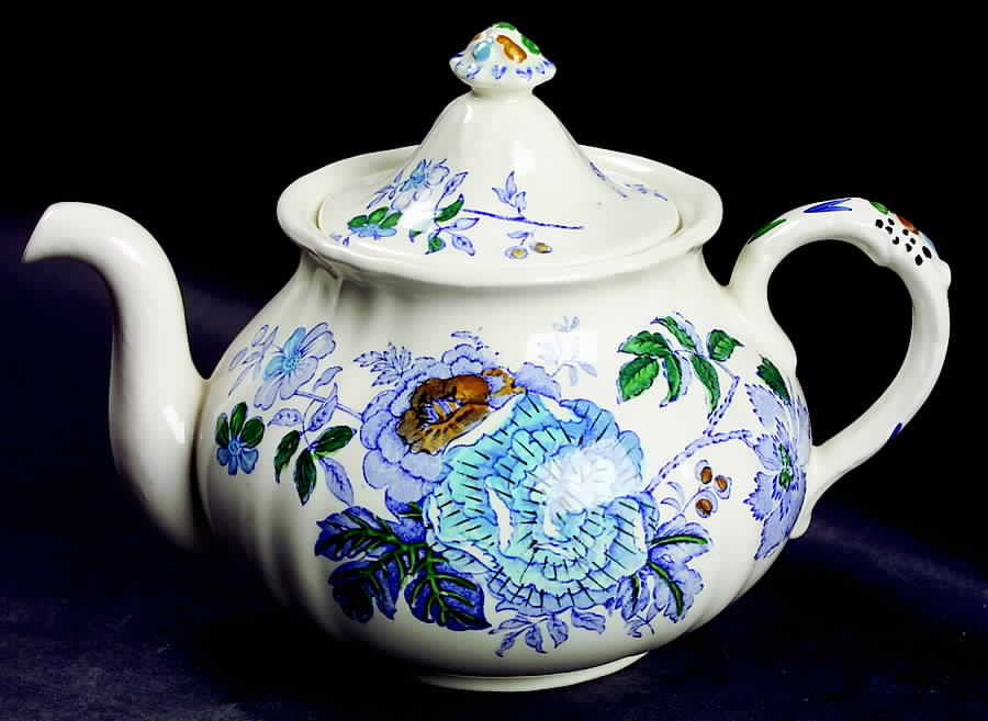 Belvedere Blue Multicolor Teapot & Lid by Mason's-1