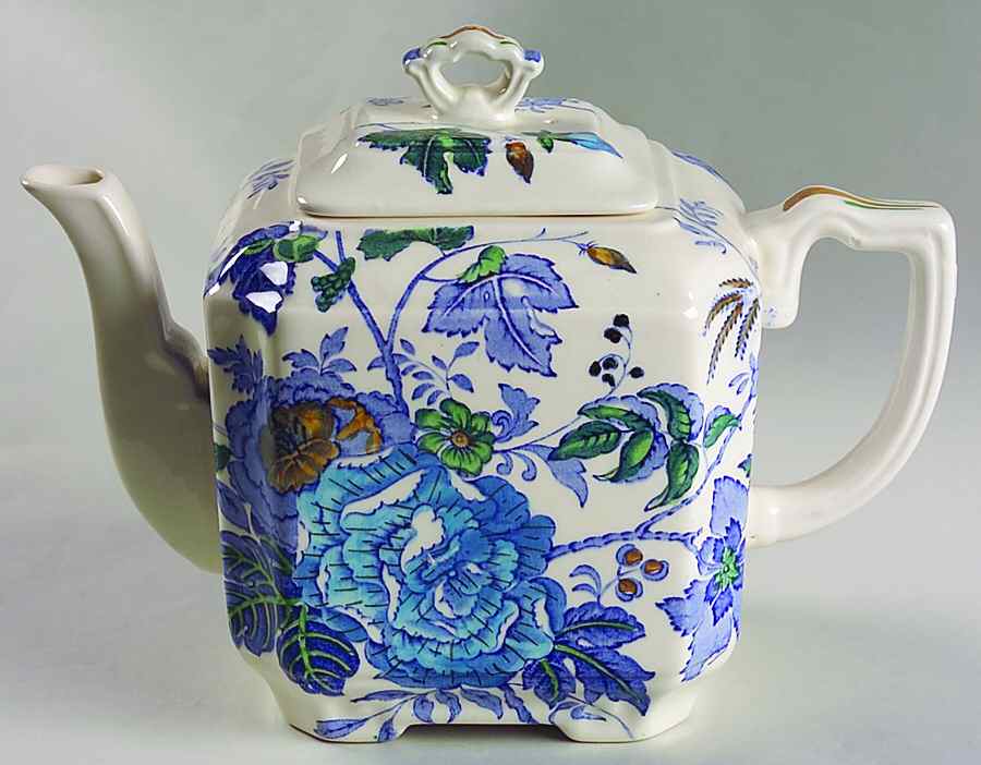 Belvedere Blue Multicolor Teapot & Lid by Mason's-1