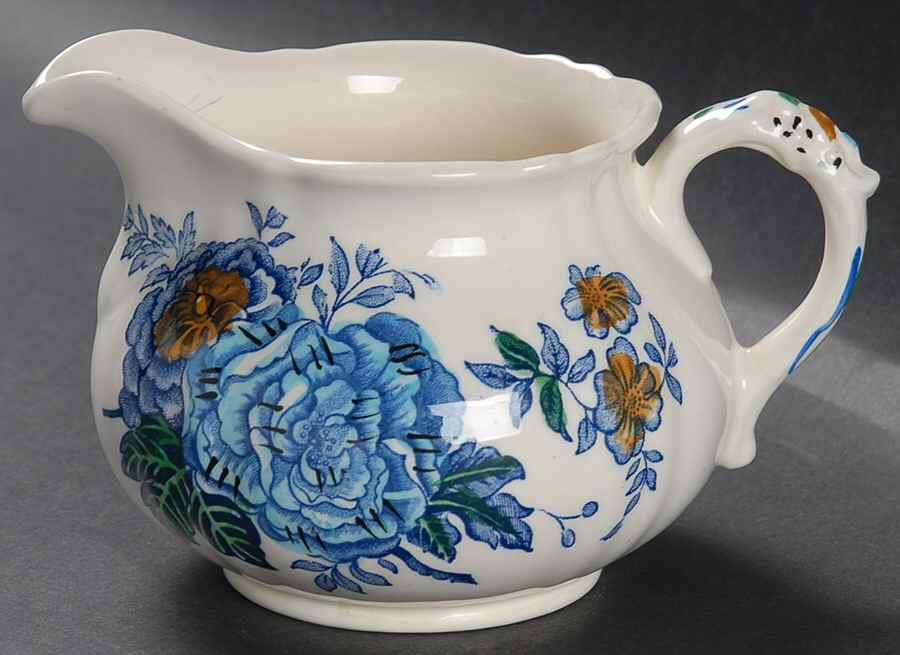 Belvedere Blue Multicolor Creamer by Mason's-1
