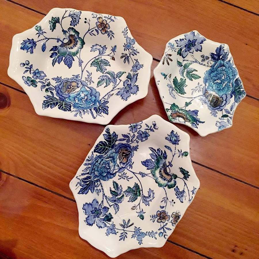 Belvedere Blue Multicolor Large Sweet Meat Dish by Mason's-1