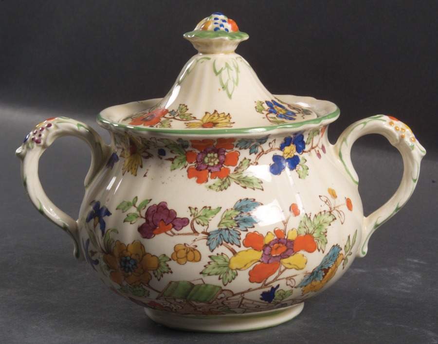 Bible (Green Bible) Sugar Bowl & Lid by Mason's-1
