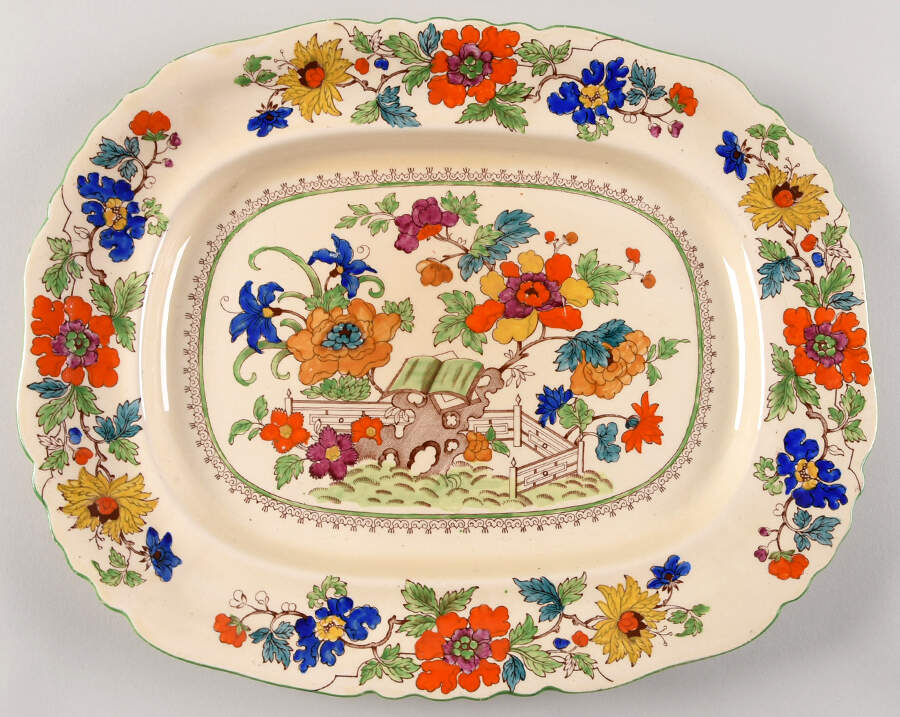 Bible (Green Bible) 14" Oval Serving Platter by Mason's-1