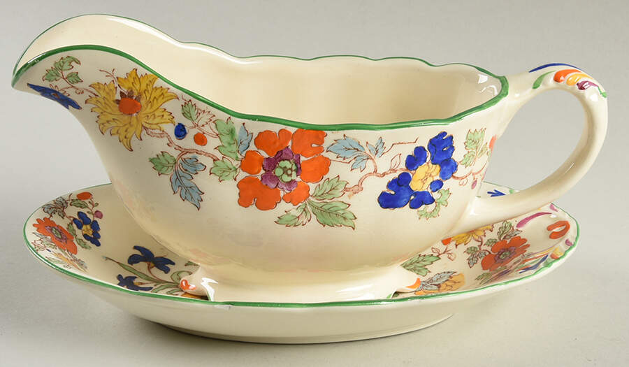 Bible (Green Bible) Gravy Boat & Underplate/Relish by Mason's-1