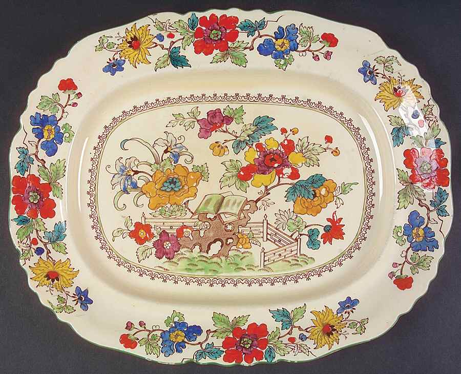 Bible (Green Bible) 12" Oval Serving Platter by Mason's-1