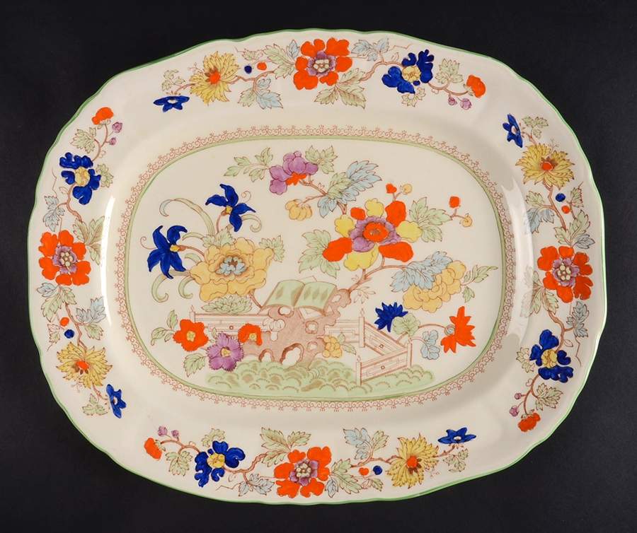 Bible (Green Bible) 13" Oval Serving Platter by Mason's-1