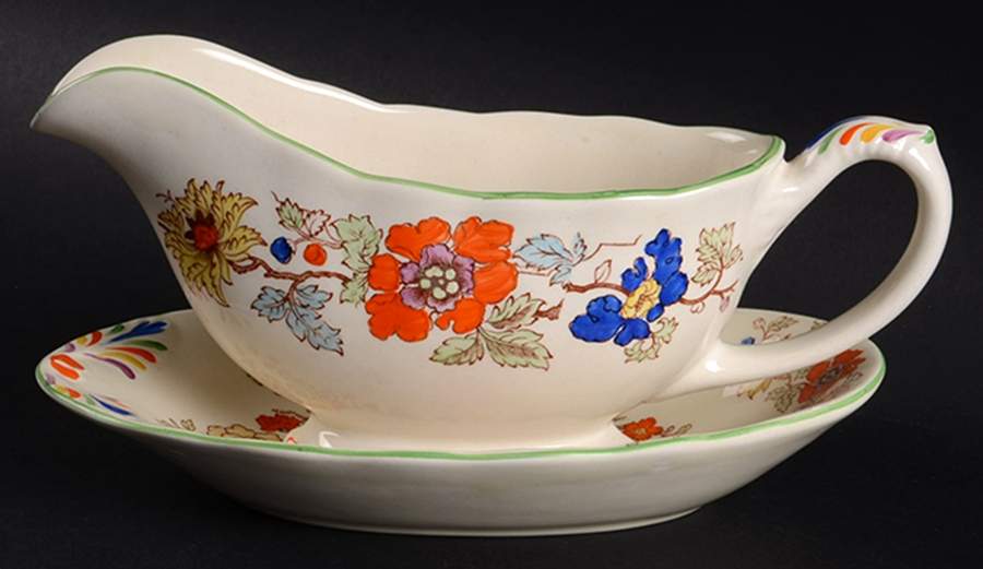 Bible (Green Bible) Gravy Boat & Underplate/Relish by Mason's-1