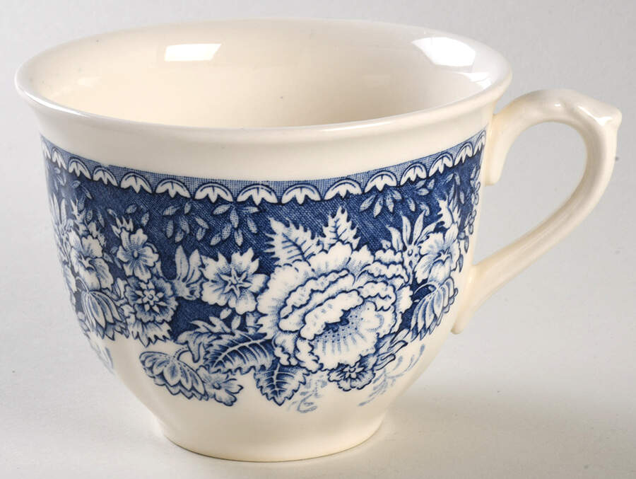 Blue & White Flat Cup by Mason's-1