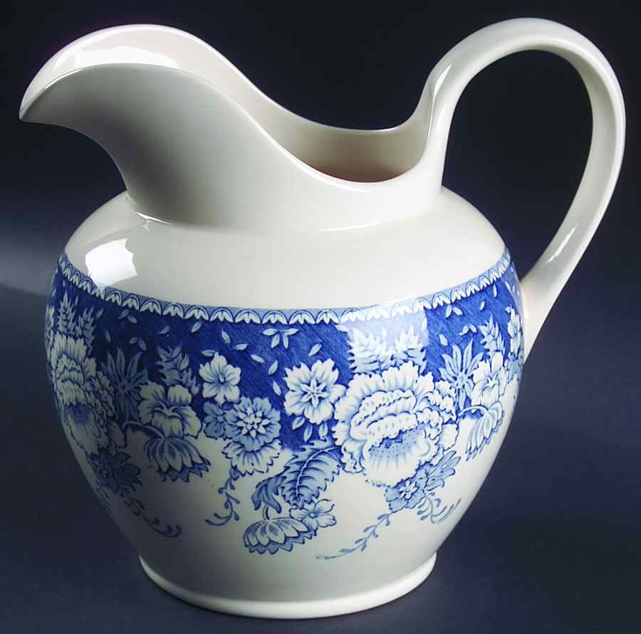 Blue & White 80 Oz Pitcher by Mason's-1