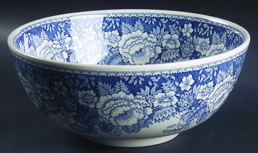 Blue & White 10" Round Serving Bowl by Mason's-1