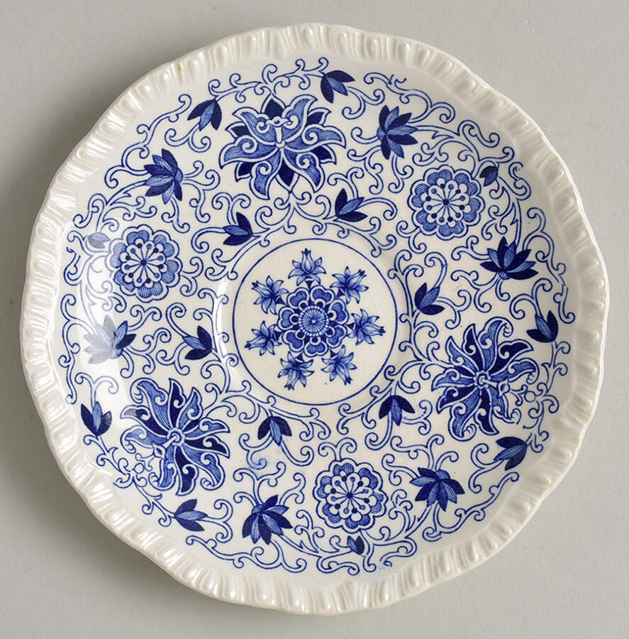 Bow Bells Blue Saucer for Flat Cup by Mason's-1