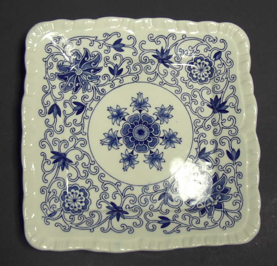 Bow Bells Blue Square Bread & Butter Plate by Mason's-1