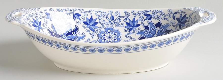Bow Bells Blue 10" Oval Vegetable Bowl by Mason's-1