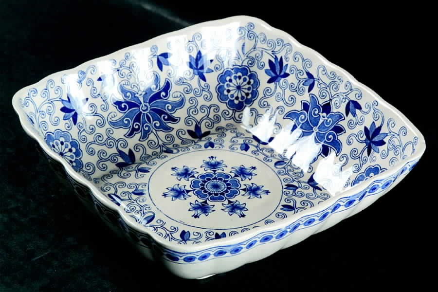 Bow Bells Blue 8" Square Vegetable Bowl by Mason's-1