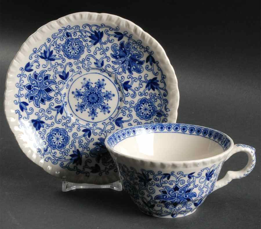 Bow Bells Blue Flat Cup & Saucer Set by Mason's-1