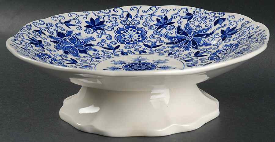 Bow Bells Blue Round Compote (Height X Width) by Mason's-1