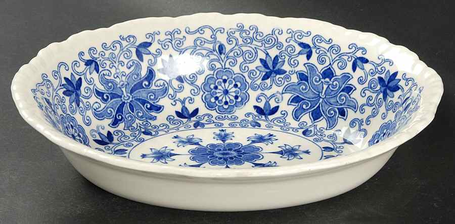 Bow Bells Blue 8" Oval Vegetable Bowl by Mason's-1