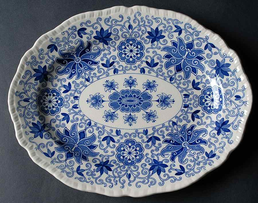 Bow Bells Blue 11" Oval Serving Platter by Mason's-1
