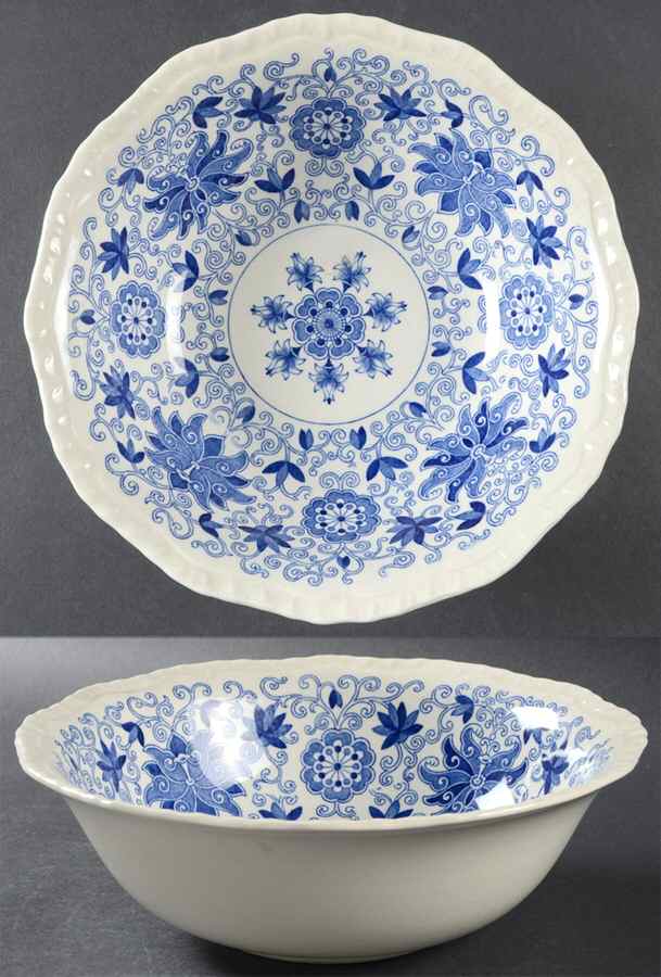 Bow Bells Blue 9" Round Vegetable Bowl by Mason's-1