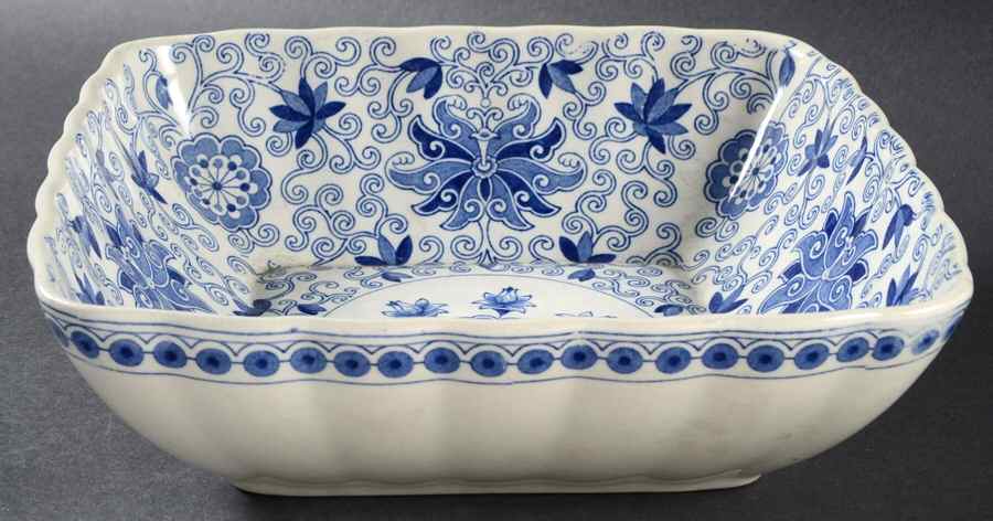 Bow Bells Blue 9" Square Vegetable Bowl by Mason's-1