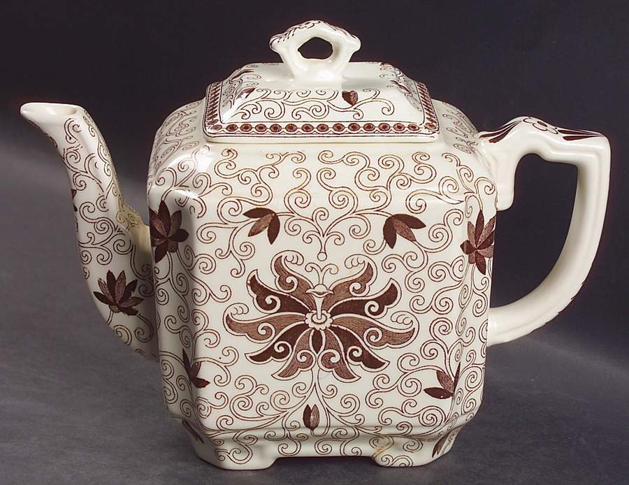 Bow Bells Brown Teapot & Lid by Mason's-1