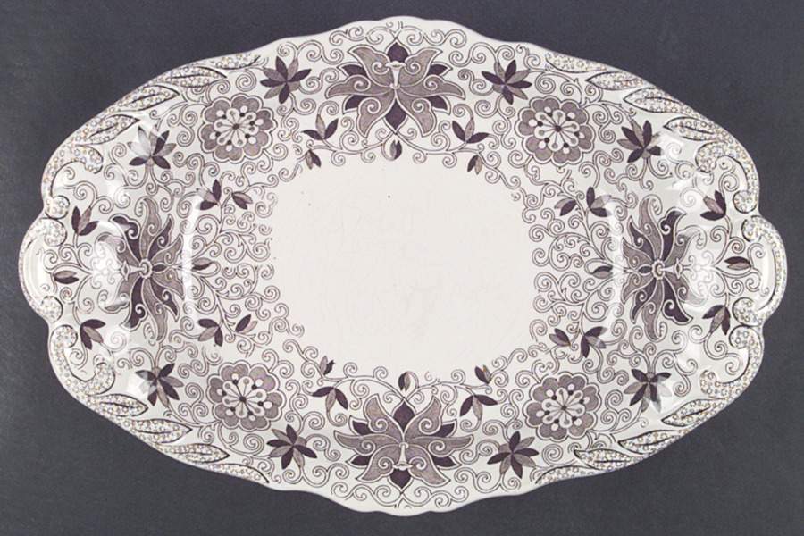 Bow Bells Brown 15" Deep Oval Serving Platter by Mason's-1