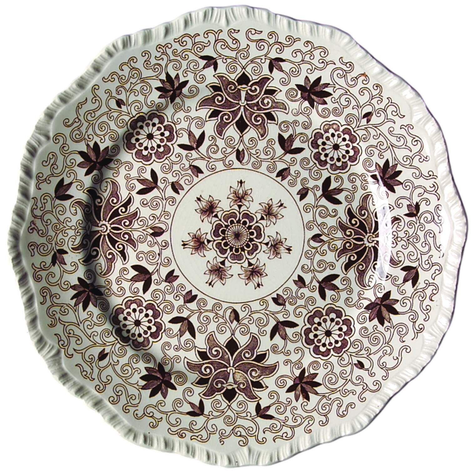 Bow Bells Brown Luncheon Plate by Mason's-1