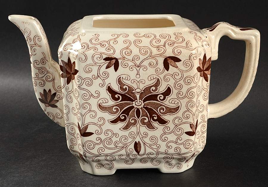 Bow Bells Brown Teapot No Lid by Mason's-1