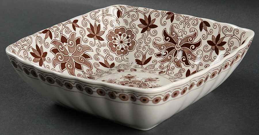 Bow Bells Brown 7" Square Vegetable Bowl by Mason's-1